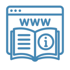 a generic icon that represents a knowledge base site in blue-1
