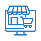 generic icon that represents an online store in blue-1
